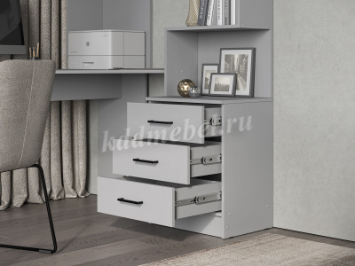 Стол компьютерный Брауни правый (Шиншилла серая)