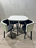 Обеденная группа DT/DC-804 (Белый мрамор/Бело-черный/Каркас черный) УЦЕНКА