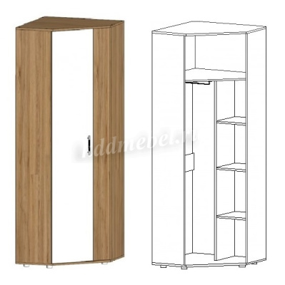 Шкаф угловой Инфинити (Дуб вотан/Белый)