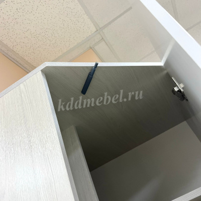 Шкаф угловой Кимберли (Ясень белый/Белый глянец)