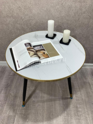 Стол СТ-112 (Белый мрамор/Ноги черные)