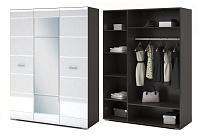 Шкаф Вегас 3-х створчатый (Венге/Белый глянец)
