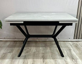 Стол обеденный раздвижной Мистик К (Бетонный камень/Черный)