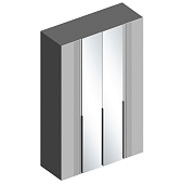 Шкаф 4ств. с зеркалом Вита (Темно-серый лофт/Силк маус серый)