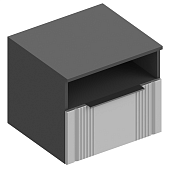 Тумба прикроватная Вита с ящиком и нишей (Темно-серый лофт/Силк маус серый)