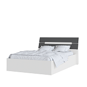 Кровать Гавана 1.4 с настилом ДСП 2С (Белый/Графит серый)