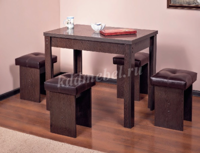 Обеденная группа Бон тип 5 (Белый/Шоколад к/з)