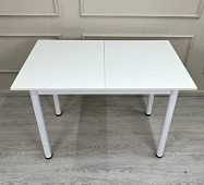 Стол обеденный раздвижной Статус (Белый/Опора белая матовая) РАСПРОДАЖА