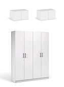 Шкаф Чикаго Вайт 4-х ств. с антресолью (Белый)