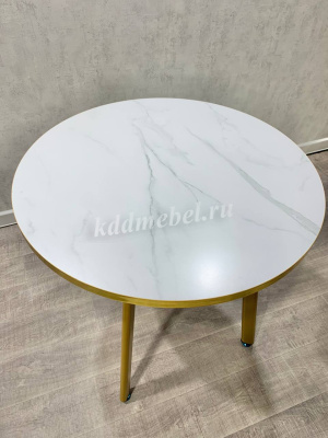 Обеденная группа DT/DC-805 (Белый мрамор/Бежевый/Каркас золотой) УЦЕНКА