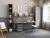 Тумба подкатная (Ясень анкор темный/Темно-серый)