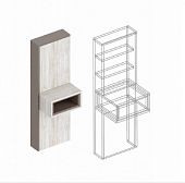 Тумба прикроватная Анита навесная правая (Винтерберг/Рейн бронза)