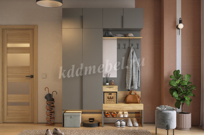 Прихожая К5 Баско (Графит/Дуб крафт золотой)