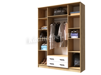 Шкаф Квадро (Дуб Вотан/Белый)