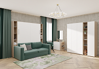 Комплект кровать-шкаф Трансформер ПЛЮС 1600*2000 (Дуб сонома светлый/Белый)