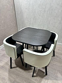 Обеденная группа DT/DC-804 (Черный/Бело-черный/Каркас черный)