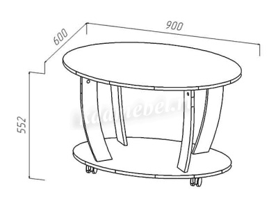 Стол журнальный Овальный (Дуб молочный)