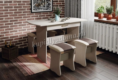 Обеденная группа Бон тип 2 (Дуб сонома/Шоколад/Бежевый к/з)