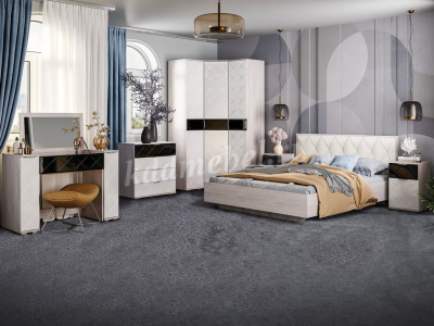 Шкаф угловой Кимберли (Ясень белый/Белый глянец)