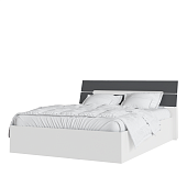 Кровать Гавана 1.6 с настилом ДСП 2С (Белый/Графит серый)