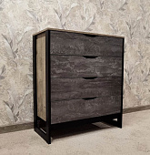 Комод Стокгольм 4ящ (Дуб гранж песочный/Железный камень)