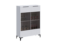 Шкаф со стеклом Кимберли  (Белый/Белый глянец)