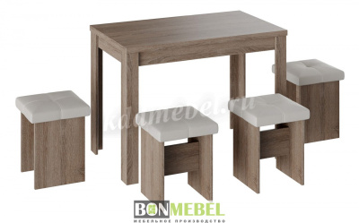 Обеденная группа Бон тип 5 (Дуб сонома трюфель/Серый к/з)