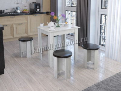 Обеденная группа Капучино-2 (Дуб крафт белый/Аламо черный) 