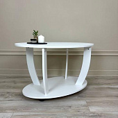 Стол журнальный Овальный (Белый)