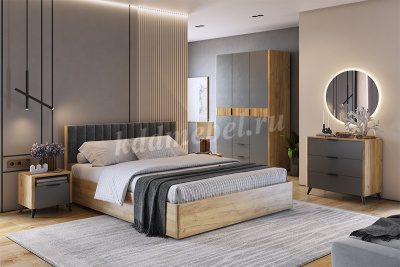 Комод Адам (Дуб крафт золотой/Графит)