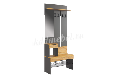 Прихожая К3 Баско (Графит/Дуб крафт золотой)